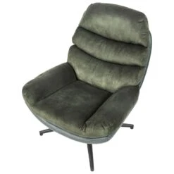EIDE - Fauteuil Met Hocker - Groen - Fluweel -VIDAXL Winkel 00fcadd2224b4454ba47f0000f8fd44f