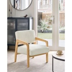 HJO - Fauteuil - Wit - Bouclé -VIDAXL Winkel 01a4b719c66a4a1cbc244049e74d94af