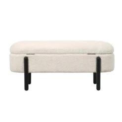 Opbergbank Stof Beige - Met Opbergruimte - 108x41x48cm - Vieve -VIDAXL Winkel 0217852260604d4d8f4bf730b5217bd9