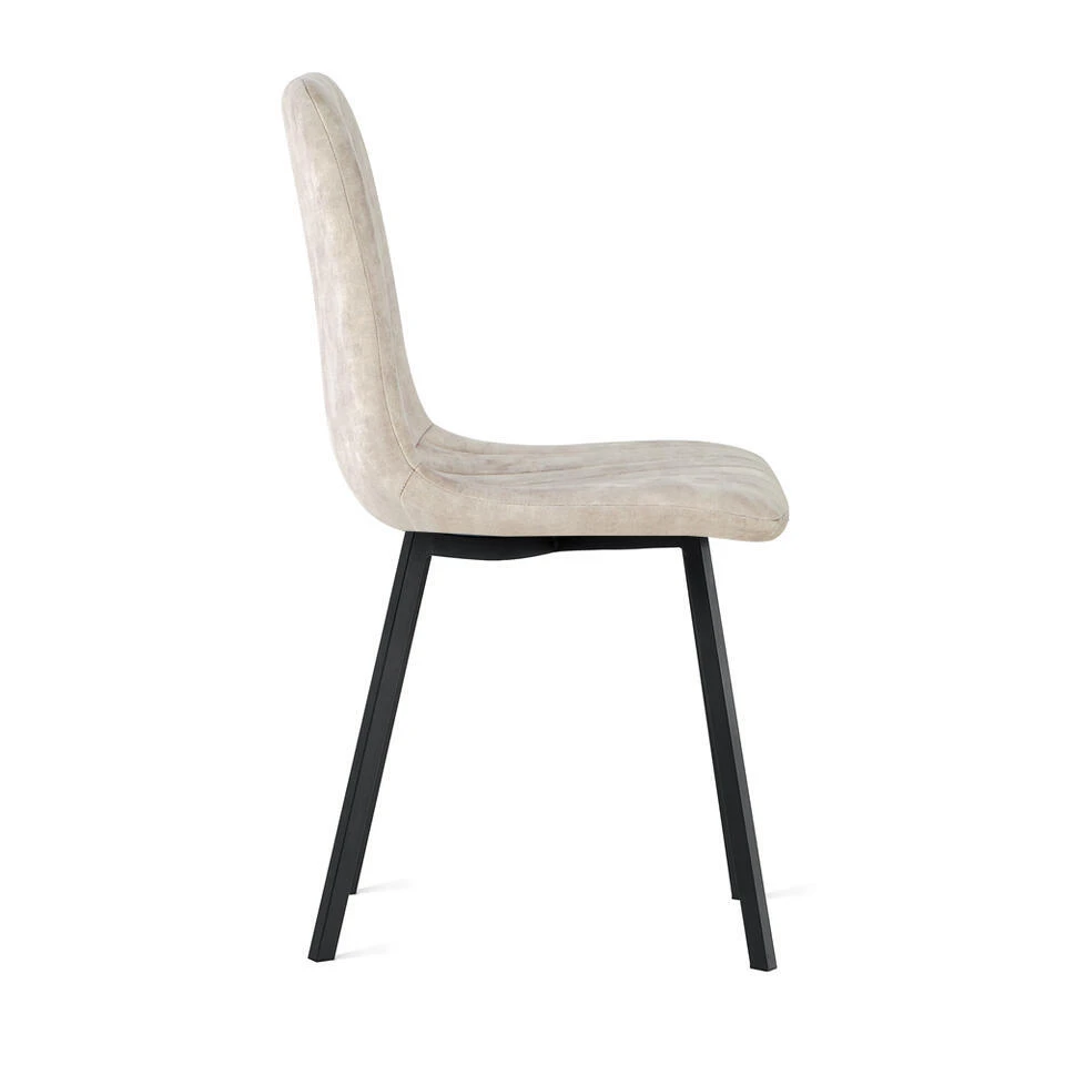 2x Eetkamerstoel Minsk Fluweel Beige 4 2x Eetkamerstoel Minsk Fluweel Beige - Afbeelding 4