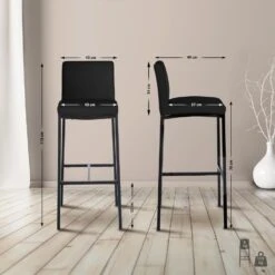 CLP Set Van 2 Barkruk Freeport Zwart Frame - Kunstleer - Zwart 8 CLP Set Van 2 Barkruk Freeport Zwart Frame - Kunstleer - Zwart -VIDAXL Winkel 0274891507c94db99557e97e75f3b347