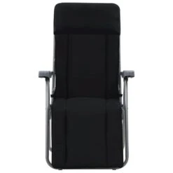 VidaXL Tuinstoelen Met Kussen Inklapbaar 2 St Zwart -VIDAXL Winkel 028ec0832b2547dfa9580c113f4670f9