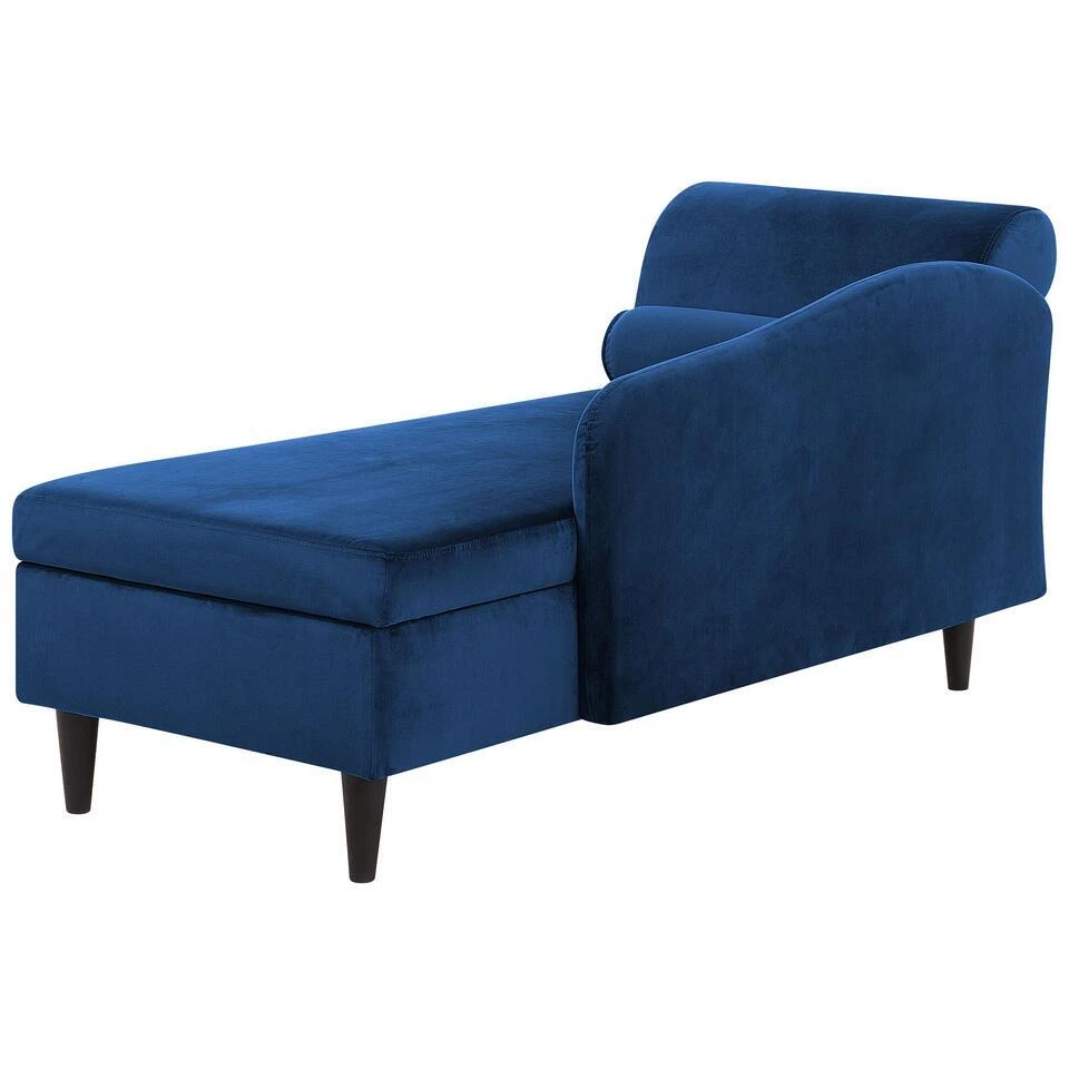 LUIRO - Chaise Longue - Blauw - Linkerzijde - Fluweel 6 LUIRO - Chaise Longue - Blauw - Linkerzijde - Fluweel - Afbeelding 6