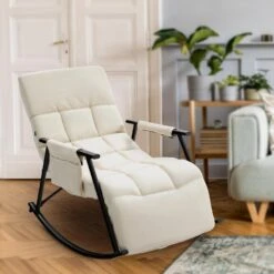 CLP Schommelstoel Cathy Stof - Creme -VIDAXL Winkel 0423823a82584ef3b8e54c8372ebb82a