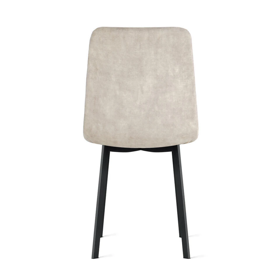 2x Eetkamerstoel Minsk Fluweel Beige 2 2x Eetkamerstoel Minsk Fluweel Beige - Afbeelding 2