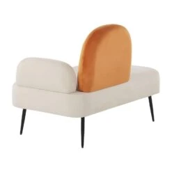 ARCEY - Chaise Longue - Wit/Oranje - Fluweel -VIDAXL Winkel 051e9feb41b84abdac7bfca0f37d12f0