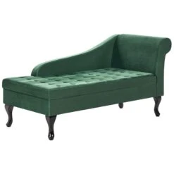 PESSAC - Chaise Longue - Donkergroen - Rechterzijde - Fluweel -VIDAXL Winkel 064a835540ce49f186bf19e5c3f492ad