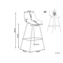 EMMET - Barkruk Set Van 2 - Zwart - Synthetisch Materiaal -VIDAXL Winkel 0652821870a54534a440f00ecb831dc4