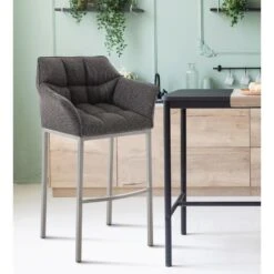 CLP Barkruk Damaso Roestvrij Staal Frame - Stof - Titanium Grijs -VIDAXL Winkel 074fb7d8d4bc4e84a0adf76d7143cab3