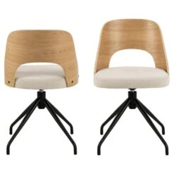 Eetkamerstoel Beige Stof - Draaibaar - 48x53x79cm - Lucas -VIDAXL Winkel 083a750aa65b40ef82e0ac27d5e181b2