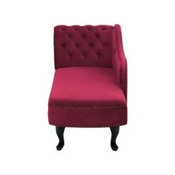 NIMES - Chaise Longue - Rood - Linkerzijde - Fluweel -VIDAXL Winkel 088201f18f6d43eba78eac0c97caa6f3