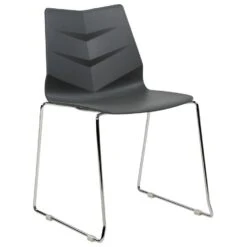 HARTLEY - Eetkamerstoel Set Van 4 - Donkergrijs - Plastic -VIDAXL Winkel 091fb87b30834503bf1cc93ec309e26f