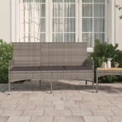 VidaXL - Tuinbank 3-zits Met Kussens - Grijs Poly Rattan - 140x51x85 Cm 10 VidaXL - Tuinbank 3-zits Met Kussens - Grijs Poly Rattan - 140x51x85 Cm -VIDAXL Winkel 09d049f02dca4895820e0906d0808203