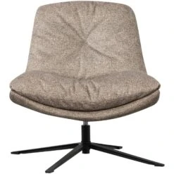 WOOOD Arve Draaifauteuil - Bedrukte Stof - Naturel Melange - 86x82x87 -VIDAXL Winkel 09f3287fb3484a2dbff223f4cfe02239