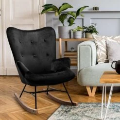 CLP Schommelstoel Sanka Fluweel - Zwart -VIDAXL Winkel 0a3d62f32439452e8e91e397e88f2378