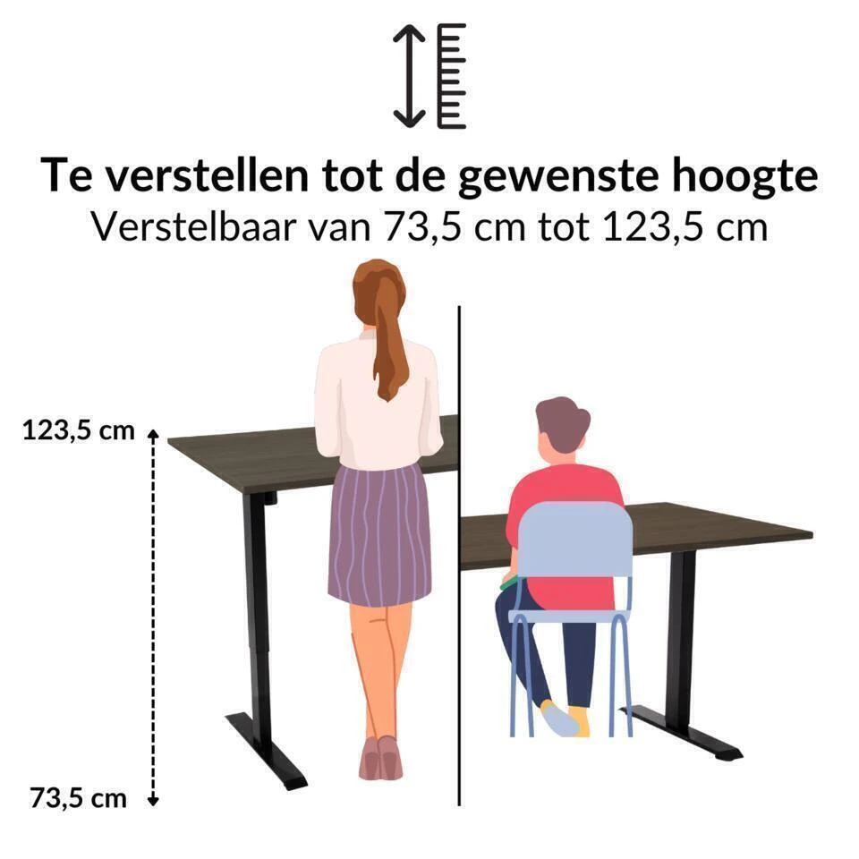 MRC EASY Zit-Sta Bureau – Elektrisch Verstelbaar – 120x80 Cm – Blad Dusty Rose 11 MRC EASY Zit-Sta Bureau – Elektrisch Verstelbaar – 120x80 Cm – Blad Dusty Rose - Afbeelding 11