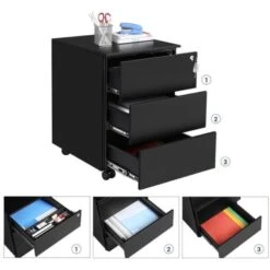 Songmics Ladeblok Incl. Slot - 55x45x39cm - Zwart -VIDAXL Winkel 0ca881b7bc2a4f338944bcbae71cbb13