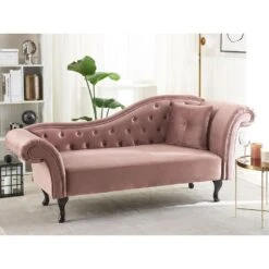 LATTES - Chaise Longue - Roze - Rechterzijde - Fluweel -VIDAXL Winkel 0cbb3c40337742d086f2a305146e5d1e