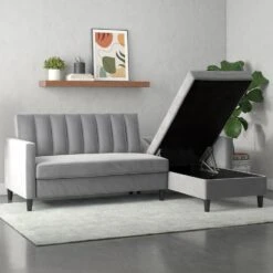 Celine - 3-zits Hoekslaapbank In Grijs Fluweel -VIDAXL Winkel 0ce3f565100c46fe925abd74637ee8fb