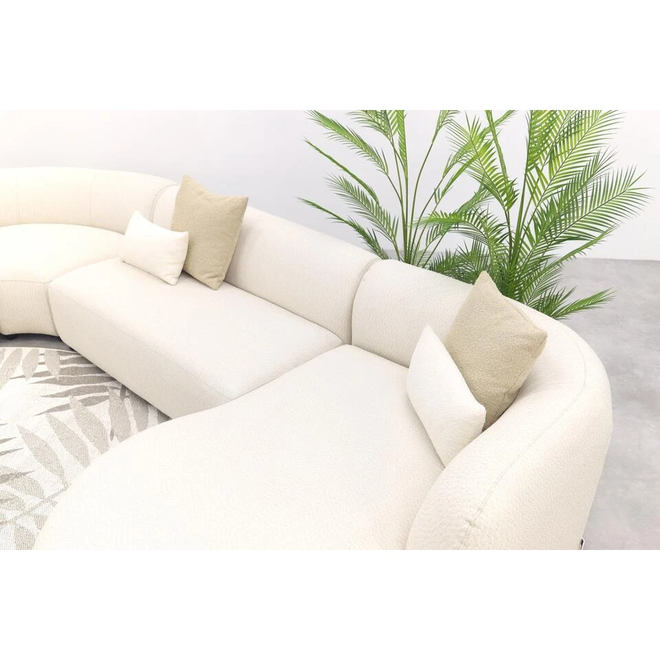 Madeira Ronde U-vorm Hoekbank + Chaise Longue Links - Naturel Sunbrella 10 Madeira Ronde U-vorm Hoekbank + Chaise Longue Links - Naturel Sunbrella - Afbeelding 10