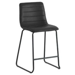 Industriële Barkruk Mark Zwart - Zithoogte 65 Cm - Kunstleder - Zwart -VIDAXL Winkel 0da068d9ee0f4f36bd9a6b83b024cdc9