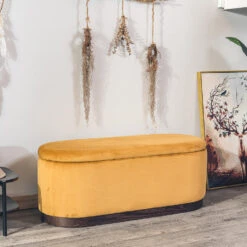 Bank Met Opbergruimte En Mosterdgeel Fluweel -VIDAXL Winkel 0f061f3455ee4350b375818513a5ce3b