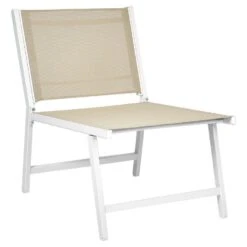 MARCEDDI -Tuinstoel Met Voetenbank Set Van 2 - Beige - Textileen -VIDAXL Winkel 0fdef47c4330450cb145de8d506c7c09
