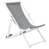 Beliani Tuinligstoel LOCRI - Grijs Polyester, Aluminium