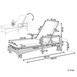 Beliani Tuinligstoel VASTO - Bruin Pe Rotan -VIDAXL Winkel 1000000616 0101