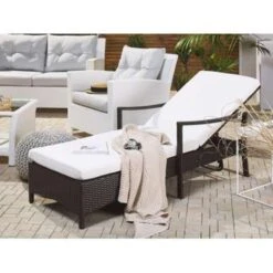 Beliani Tuinligstoel VASTO - Bruin Pe Rotan -VIDAXL Winkel 1000000616 0103