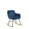 Beliani Schommelstoel LIARUM - Blauw Fluweel -VIDAXL Winkel 1000001749