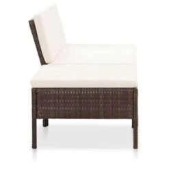 VidaXL 3-delige Loungeset Met Kussens Poly Rattan Bruin -VIDAXL Winkel 1000002841 0101