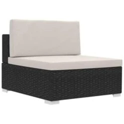 VidaXL 3-delige Loungeset Met Kussens Poly Rattan Zwart -VIDAXL Winkel 1000002845 0102