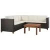 VidaXL 4-delige Loungeset Met Kussens Poly Rattan Bruin 124x65x62 Cm -VIDAXL Winkel 1000002977