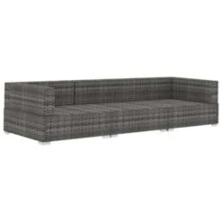 VidaXL 3-delige Loungeset Met Kussens Poly Rattan Grijs -VIDAXL Winkel 1000003035 0102