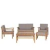 Beliani MANILA Loungeset - Lichte Houtkleur - Acaciahout -VIDAXL Winkel 1000003829
