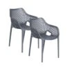 Garden Impressions Air XL Kunststof Tuinstoel Donker Grijs - 2 Stuks -VIDAXL Winkel 1000003926