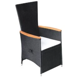VidaXL Tuinstoelen 2 St Verstelbaar Met Kussens Poly Rattan Zwart -VIDAXL Winkel 1000006363 0102
