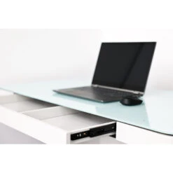 Elektrisch Verstelbare Thuiswerkplek - Bureau Wit Glas - 120x60 Cm -VIDAXL Winkel 1000019381 0103