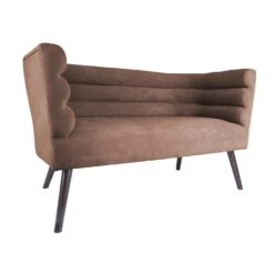 Leitmotiv Bank Explicit - Suede Look Chocolade Bruin - 128x71x74cm -VIDAXL Winkel 1000022685 0111