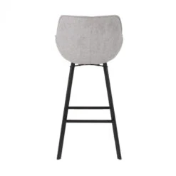 Barstoel Grijs - Zithoogte 65cm - Metaal & Velvet - Barstoel Shannon - Giga -VIDAXL Winkel 1000027460 0103