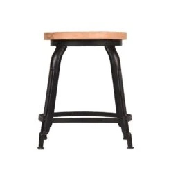 LABEL51 Kruk Delhi - Zwart - Mangohout -VIDAXL Winkel 1000028450 0101