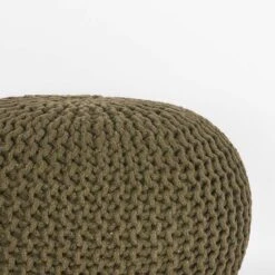 LABEL51 Poef Knitted - Army Green - Katoen - M 3 LABEL51 Poef Knitted - Army Green - Katoen - M -VIDAXL Winkel 1000028476 0101