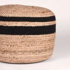 LABEL51 Poef Jute - Zwart - Jute - 50cm -VIDAXL Winkel 1000028485 0101