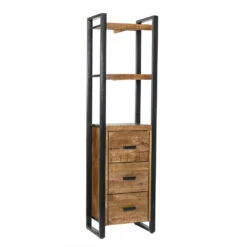 Livingfurn - Boekenkasten Nairobi - 3 Laden - 200cm - Mangohout