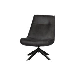 WOOOD Skyler Draaifauteuil - Kunstleer - Zwart - 94x67x85