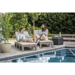 Allibert Daytona Deluxe Ligbed - 65x195x25,5 Cm -Cappuccino -VIDAXL Winkel 1000031148 0102