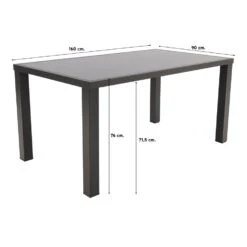 VDG Alma Tuintafel 160 X 90 – Antraciet -VIDAXL Winkel 1000031714 0101