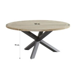 4 Seasons Outdoor Louvre Tuintafel Ø160 Cm - Aluminium Poten -VIDAXL Winkel 1000035677 0101