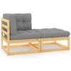 VidaXL 2-delige Loungeset Met Kussens Massief Grenenhout 70 X 70 X 67 Cm -VIDAXL Winkel 1000035698